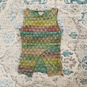 Multi color tank with daisy floral detail